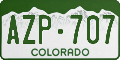 CO license plate AZP707