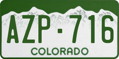 CO license plate AZP716
