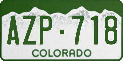 CO license plate AZP718