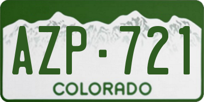 CO license plate AZP721