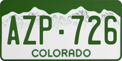 CO license plate AZP726