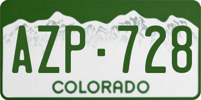 CO license plate AZP728