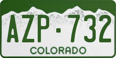 CO license plate AZP732