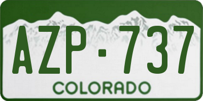 CO license plate AZP737