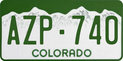 CO license plate AZP740