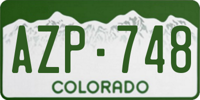 CO license plate AZP748