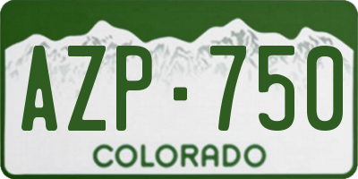 CO license plate AZP750