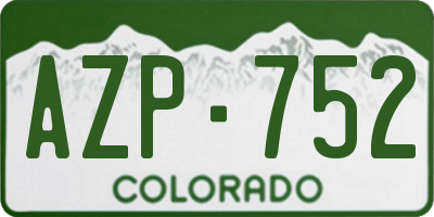 CO license plate AZP752