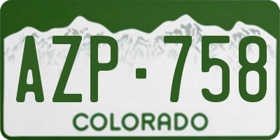 CO license plate AZP758