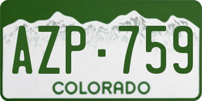 CO license plate AZP759