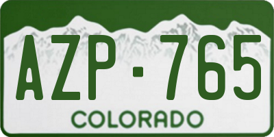 CO license plate AZP765