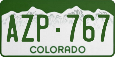 CO license plate AZP767