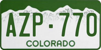 CO license plate AZP770