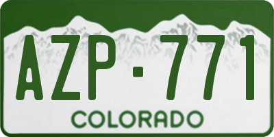 CO license plate AZP771