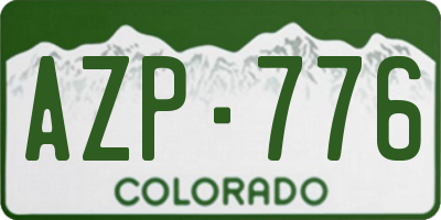 CO license plate AZP776