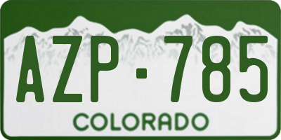 CO license plate AZP785