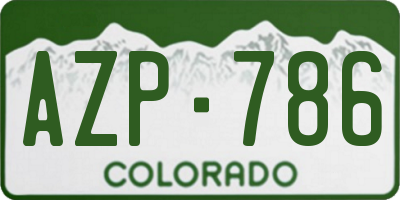 CO license plate AZP786