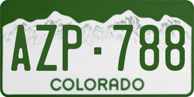 CO license plate AZP788