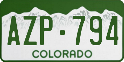 CO license plate AZP794