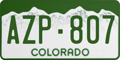 CO license plate AZP807