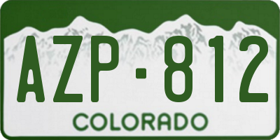 CO license plate AZP812