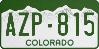 CO license plate AZP815