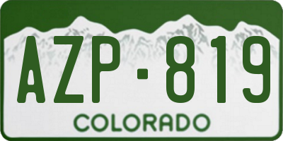 CO license plate AZP819