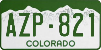 CO license plate AZP821