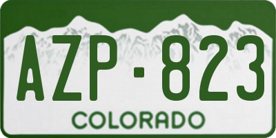 CO license plate AZP823
