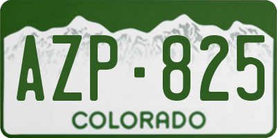 CO license plate AZP825