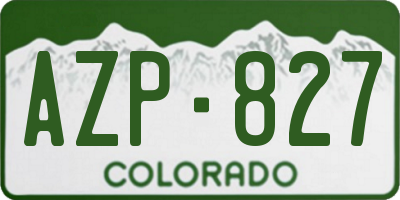 CO license plate AZP827