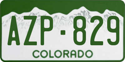 CO license plate AZP829