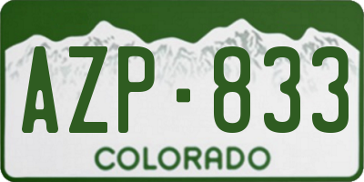 CO license plate AZP833