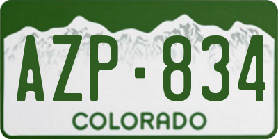 CO license plate AZP834