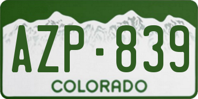CO license plate AZP839
