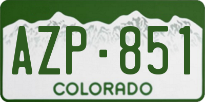 CO license plate AZP851