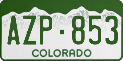 CO license plate AZP853
