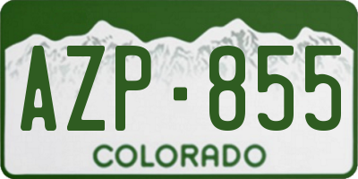CO license plate AZP855