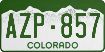 CO license plate AZP857