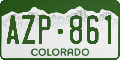 CO license plate AZP861