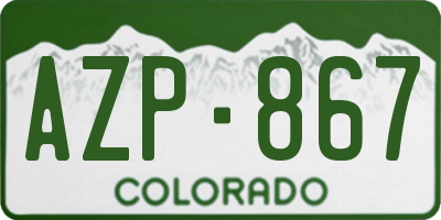 CO license plate AZP867