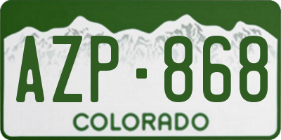 CO license plate AZP868
