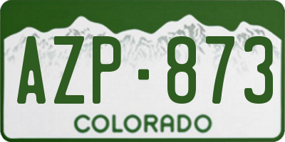 CO license plate AZP873