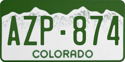 CO license plate AZP874