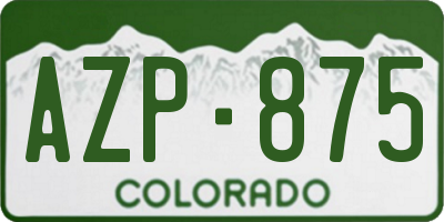 CO license plate AZP875