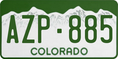 CO license plate AZP885