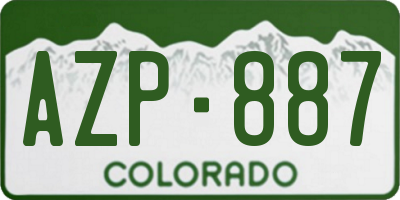 CO license plate AZP887