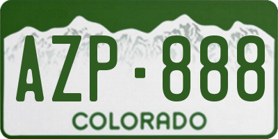 CO license plate AZP888
