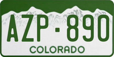 CO license plate AZP890