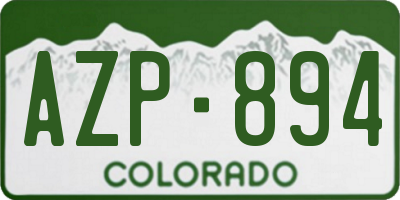 CO license plate AZP894